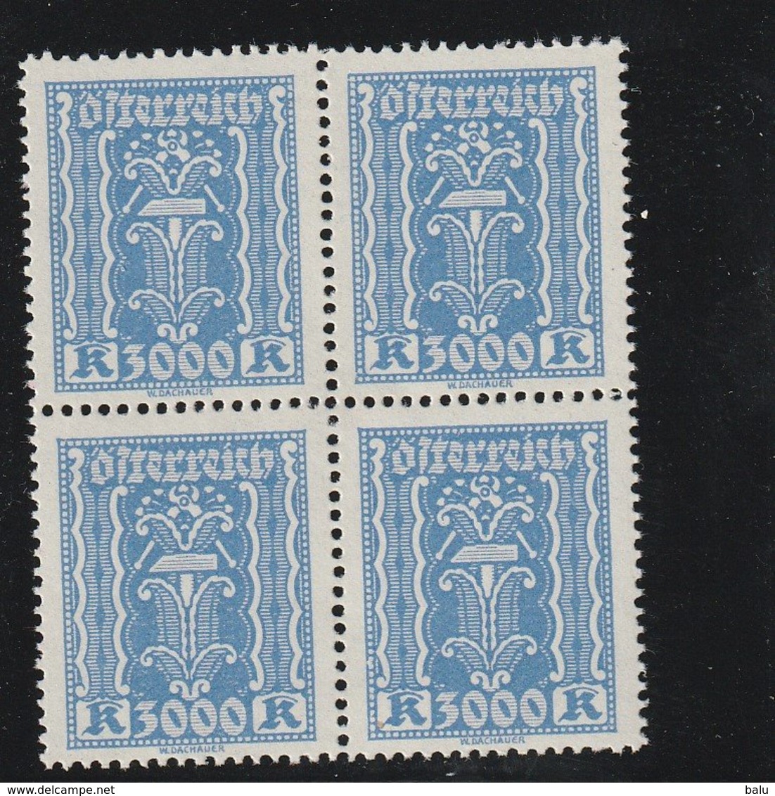 Österreich 1922 Michel Nr. 396 B X4 **, Postfrischer 4-er Block, Michel 240,-€ - Unused Stamps