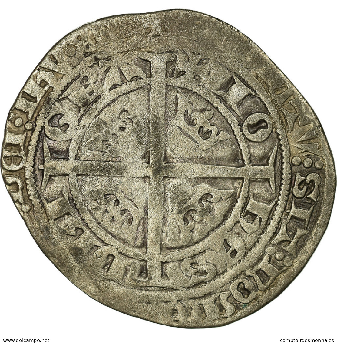 Monnaie, France, Jean II Le Bon, Gros Blanc Aux Fleurs De Lis, TB+, Argent - 1350-1364 John II The Good