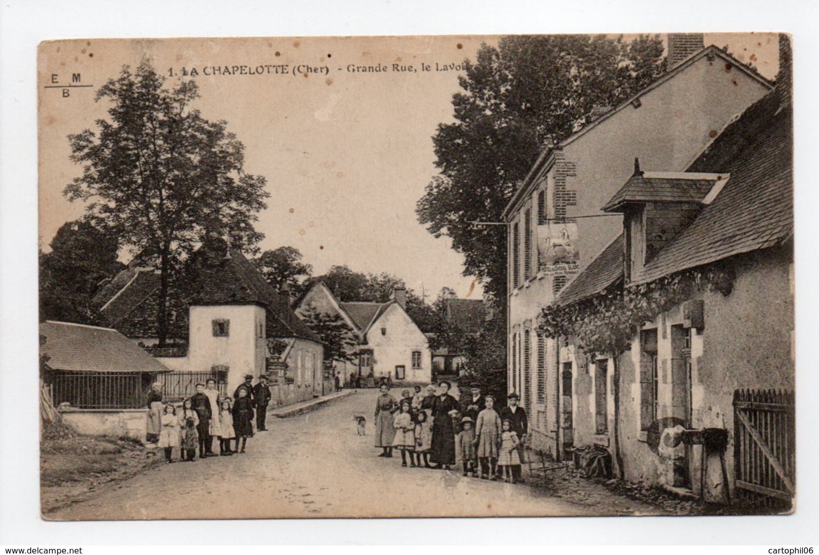 - CPA LA CHAPELOTTE (18) - Grande Rue, Le Lavoir 1923 (belle Animation) - Edition EMB N° 1 - - Autres & Non Classés