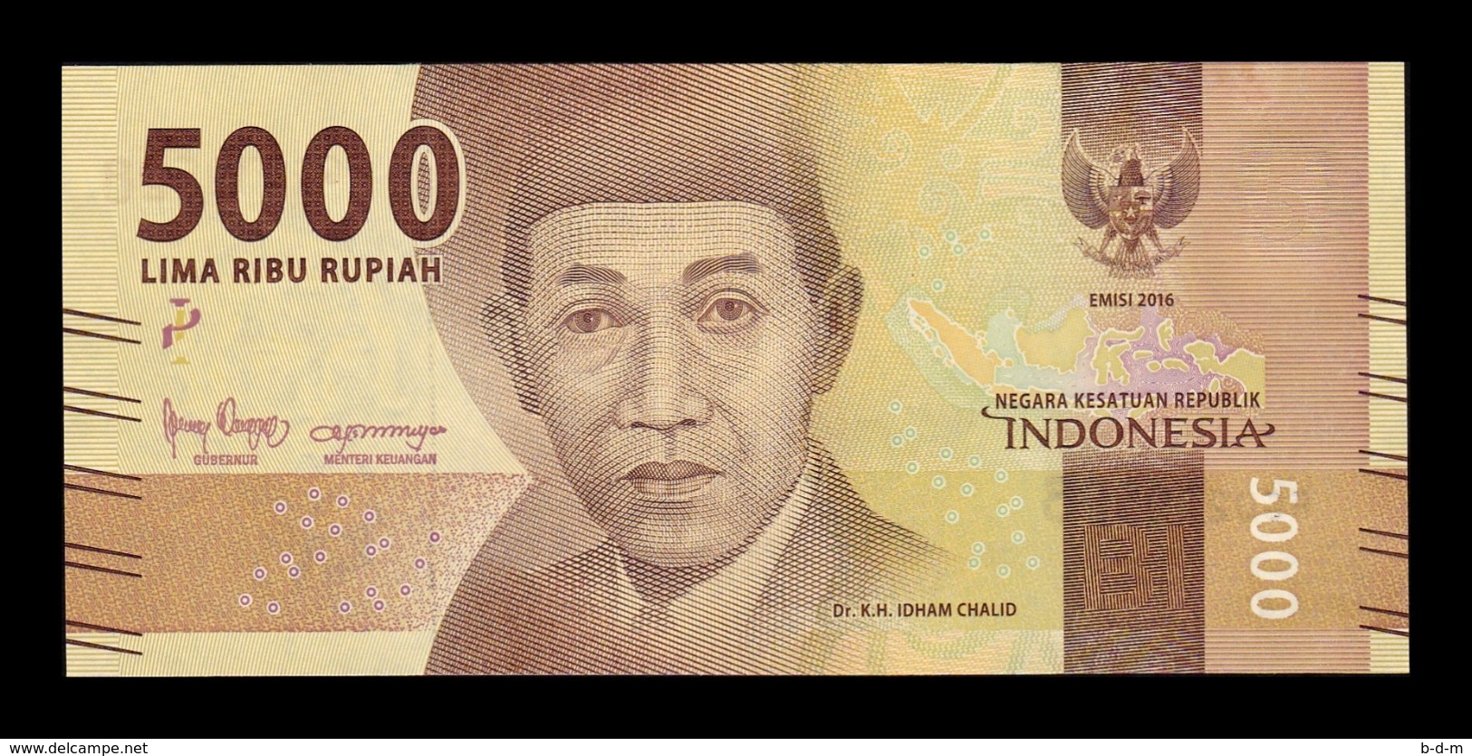 Indonesia 5000 Rupiah 2016 (2018) Pick 156c Sign 2 SC UNC - Indonesia