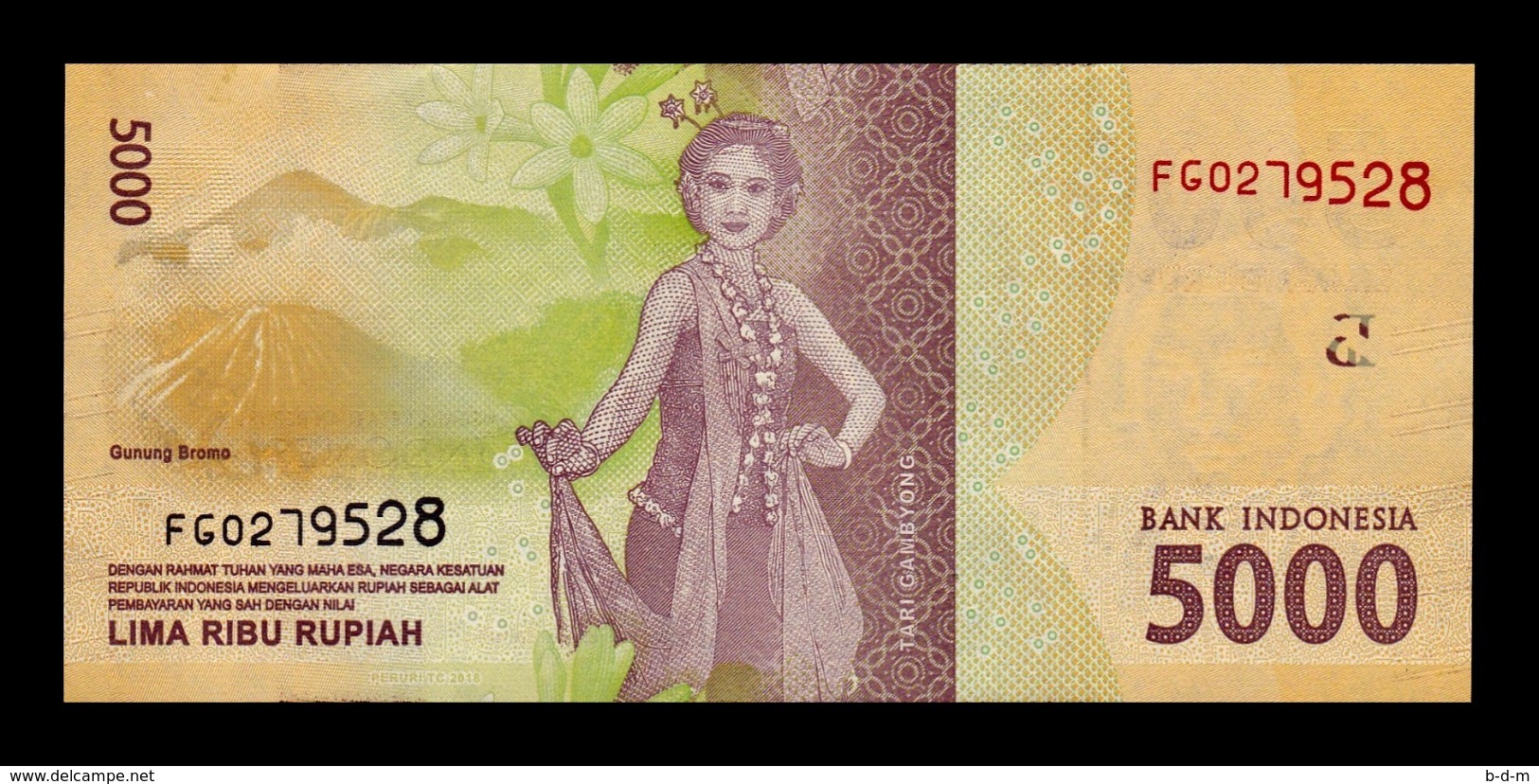 Indonesia 5000 Rupiah 2016 (2018) Pick 156c Sign 2 SC UNC - Indonesia