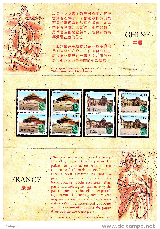 " CHINE - FRANCE " Sur Pochette D'Emission Commune De 1998. N°YT 2 X 3173 74 + Timbres Chine.- Prix Public 6.10 € - PPEC - Emissions Communes