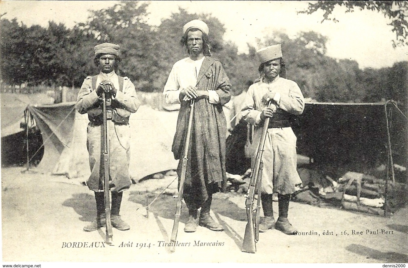 BORDEAUX - Août 1914- Tirailleurs Marocains -   -ed. Gourdin - War 1914-18