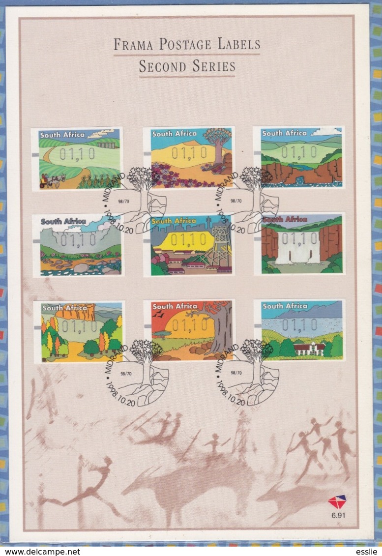 South Africa RSA - 1998 - FRAMA Machine Labels Second Series 9 Provinces On FDC - Automatenmarken (Frama)