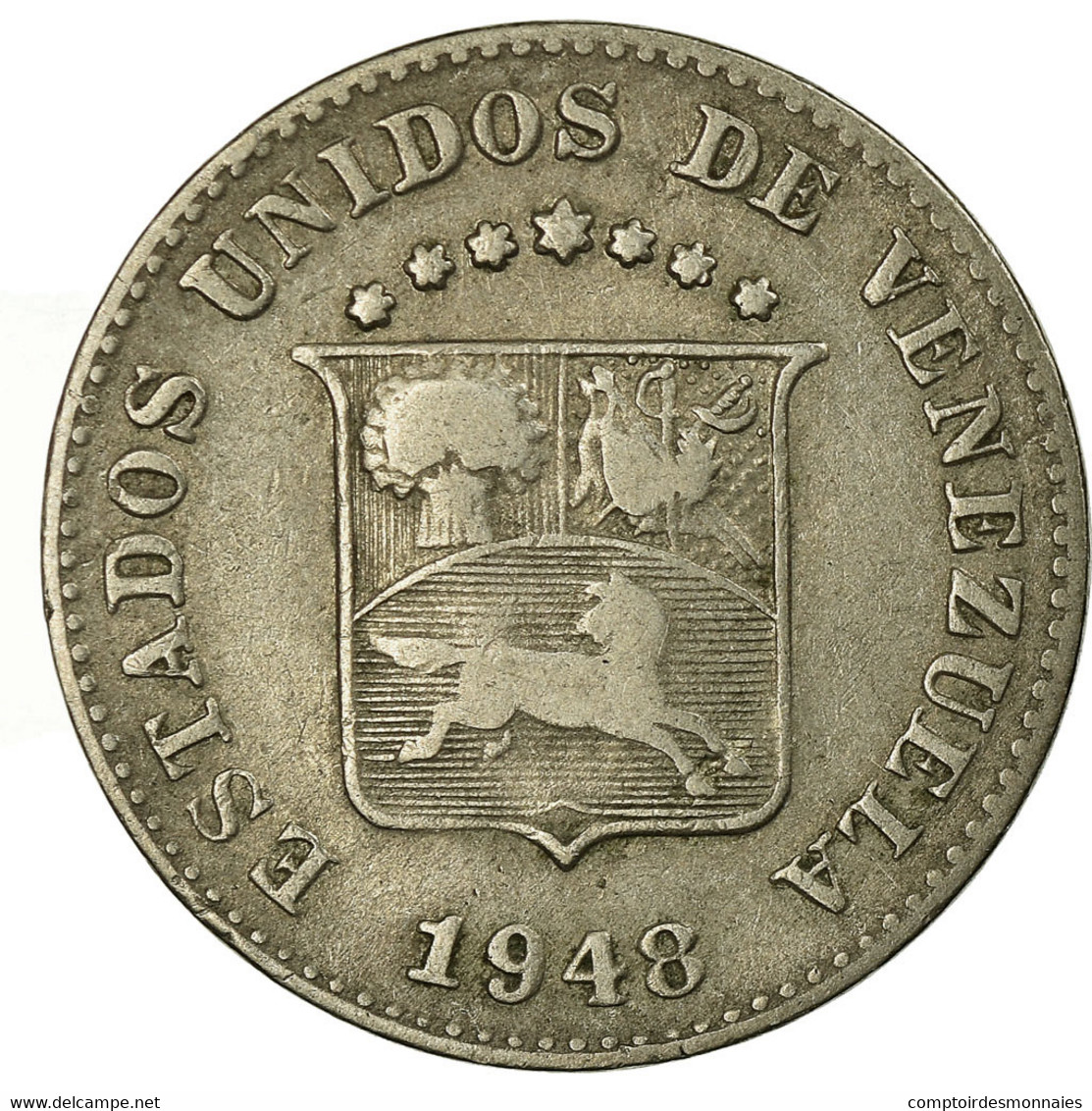 Monnaie, Venezuela, 5 Centimos, 1948, Philadelphie, TB+, Copper-nickel, KM:29a - Venezuela