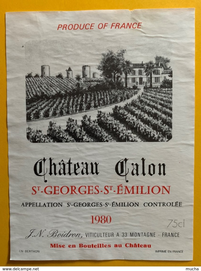 11756 - Château Calon 1980 Saint Emilion - Bordeaux