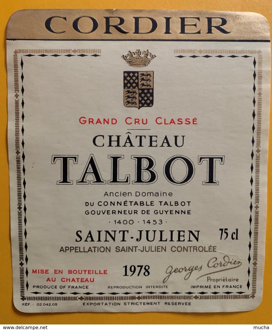 11759 - Château Talbot 1978 Saint-Julien - Bordeaux