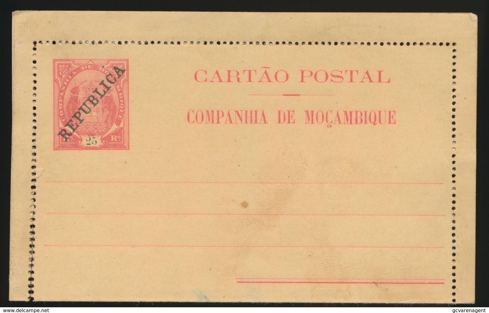 CARTAO POSTAL     REPUBLICA COMPANHIA DE MOCAMBIQUE - Mozambique