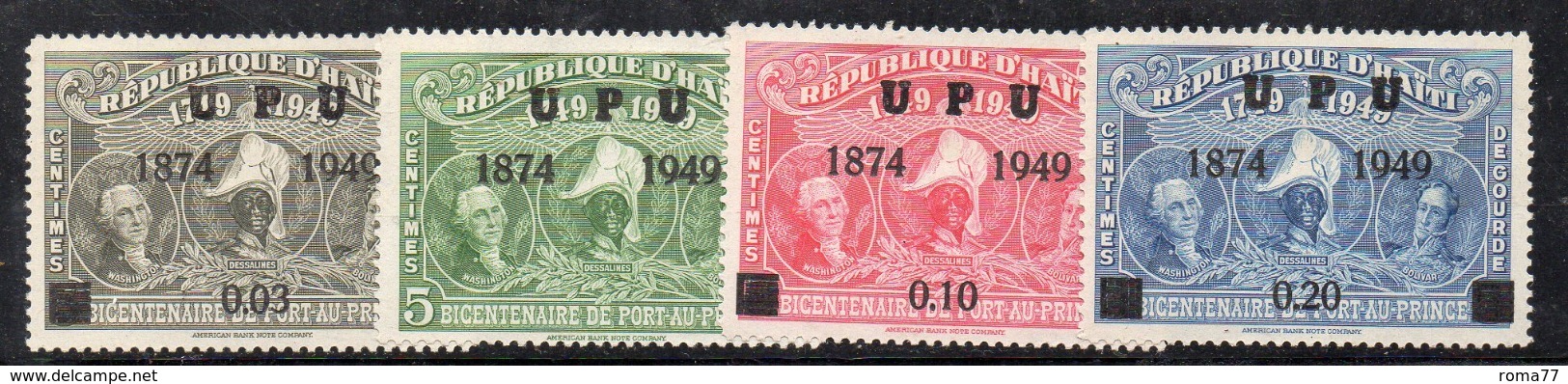 APR2534 - HAITI 1950 , Serie Yvert N. 333/336  ***  MNH  (2380A)  Upu 1949 - Haiti