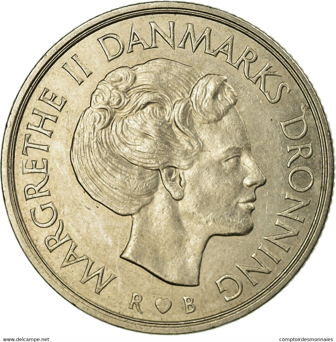 Monnaie, Danemark, Margrethe II, Krone, 1989, Copenhagen, TTB, Copper-nickel - Dänemark