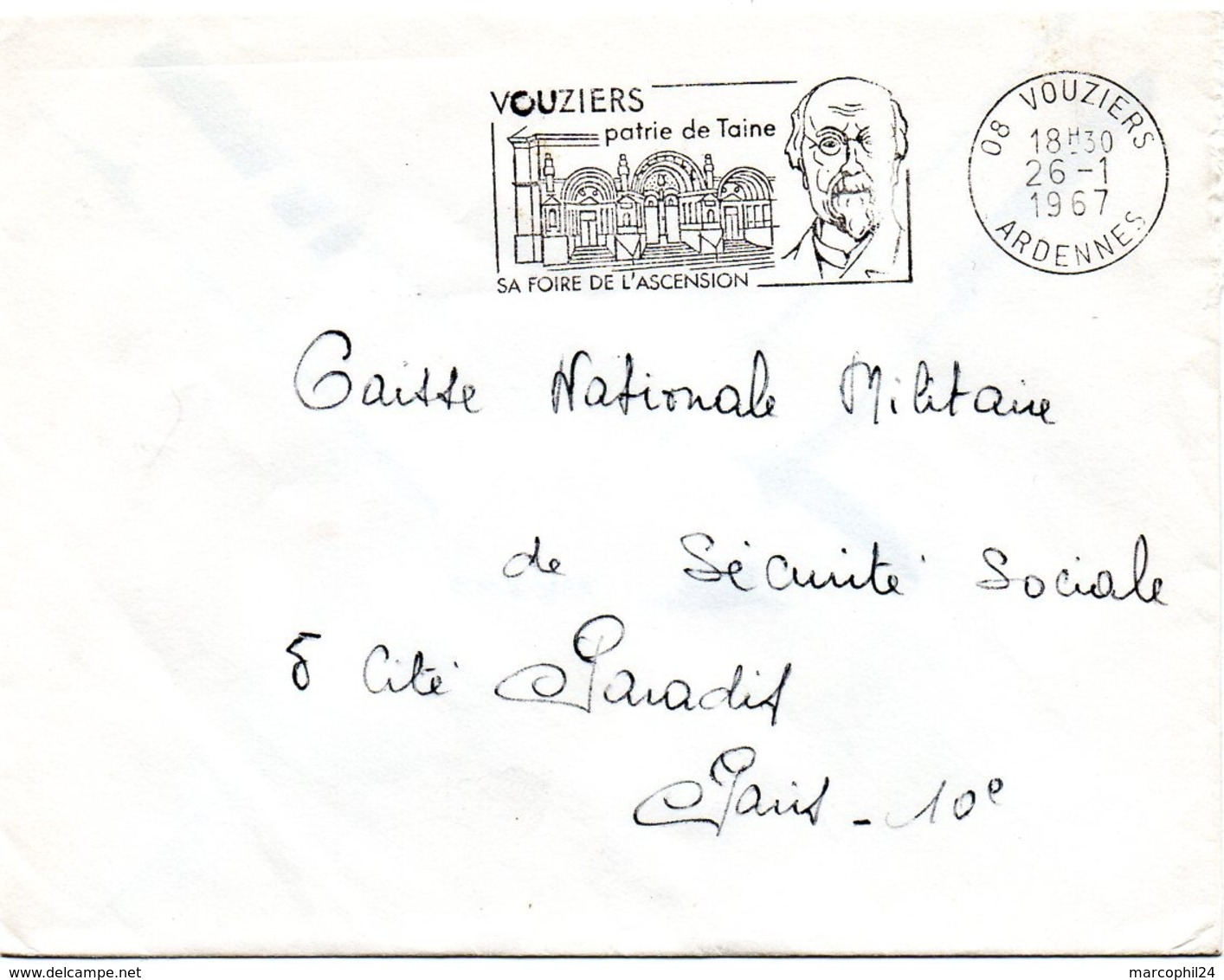 ARDENNES - Dépt N° 08 = VOUZIERS 1967 = FLAMME Codée = SECAP Illustrée  ' TAINE + FOIRE ASCENSION ' + FRANCHISE - Mechanical Postmarks (Advertisement)