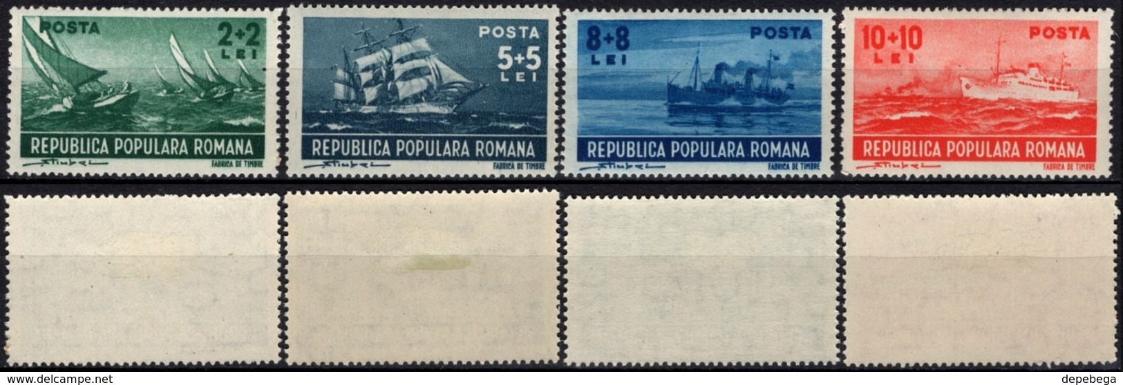 Romania 1948 - R.P.R. Marine, Romanian Ships. MiNr. 1149-1152 MH Set. - Ungebraucht