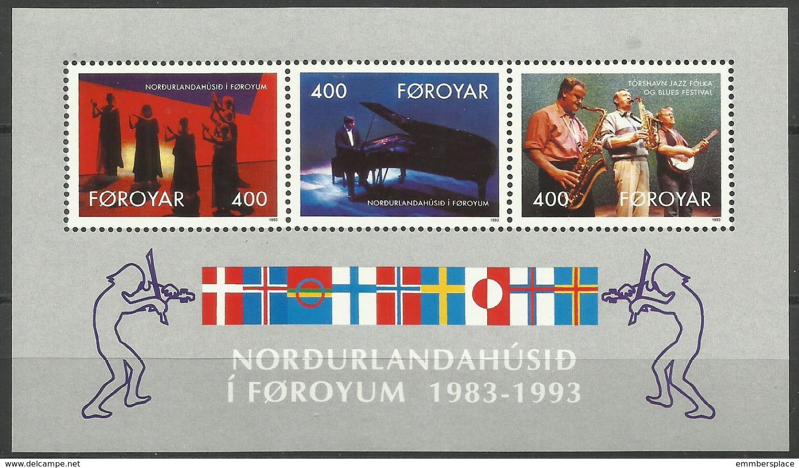 Faroe Islands - 1993 Nordic House Anniversary S/sheet MNH **   SG MS238  Sc 249a - Faroe Islands