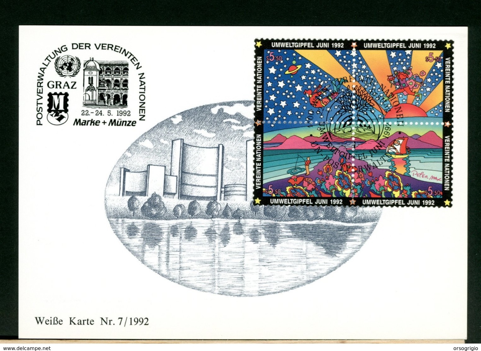 ONU - NAZIONI UNITE - FDC 1992 UMWELTGIPPEL - FDC