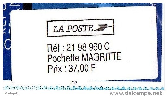 " FRANCE - BELGIQUE : MAGRITTE " Pochette d'Emission Commune de 1998  N°YT 3145 (Prix à la poste = 37 Frs = 5.64 €) PPEC