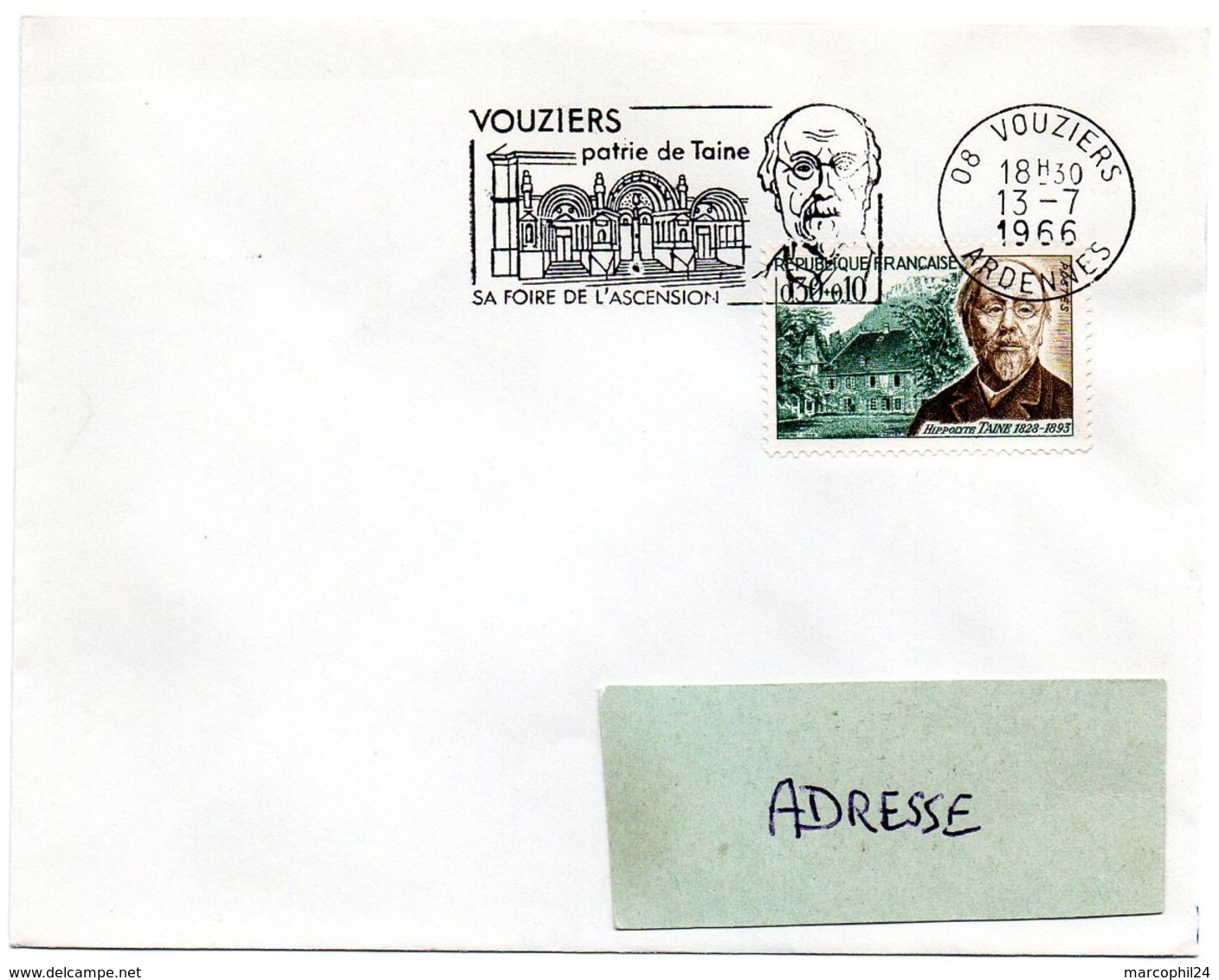 ARDENNES - Dépt N° 08 = VOUZIERS 1966 = FLAMME CONCORDANTE N° 1475 = SECAP Illustrée  ' TAINE + FOIRE ASCENSION ' - Mechanical Postmarks (Advertisement)