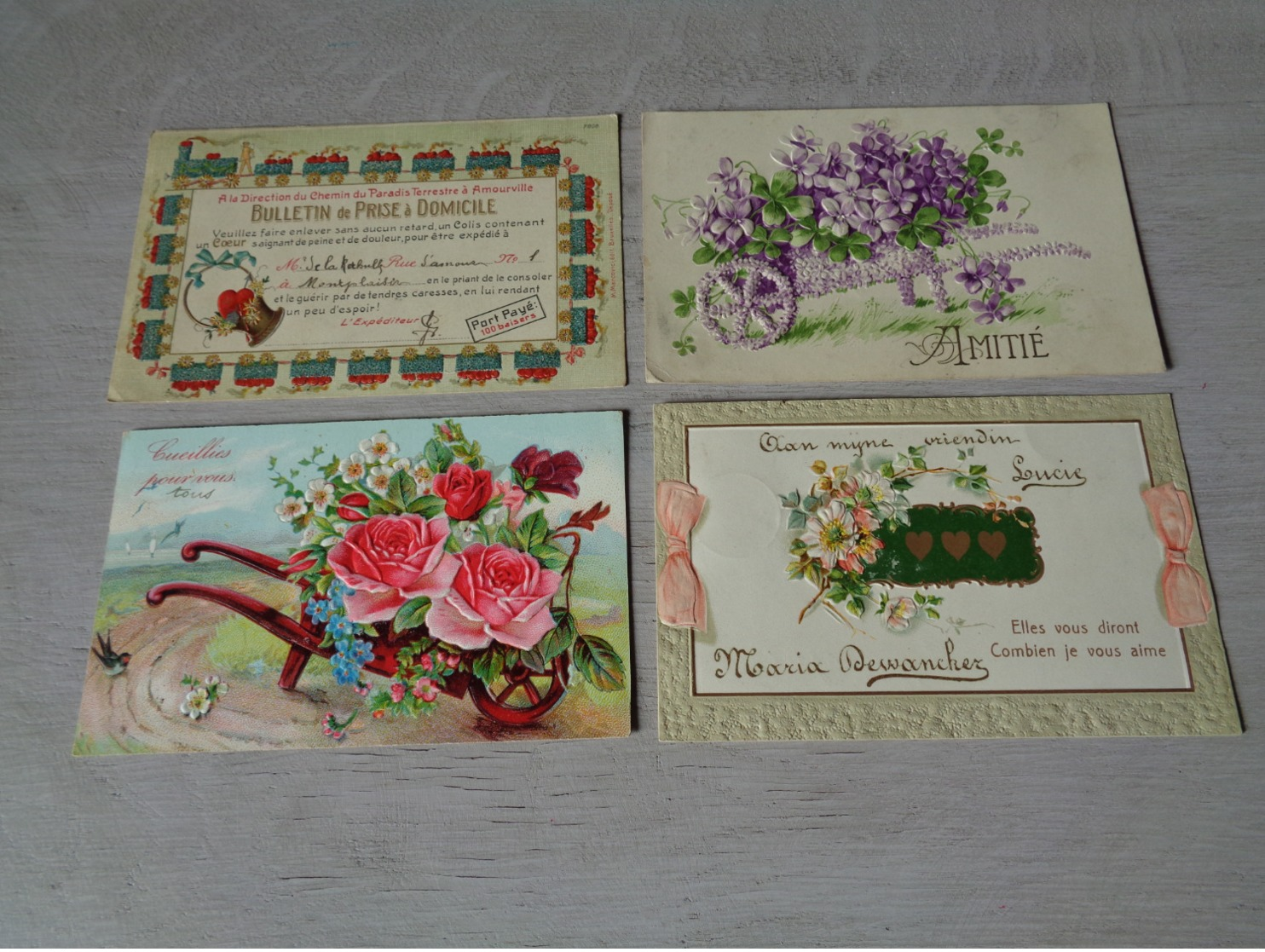 Beau Lot De 60 Cartes Postales De Fantaisie Gaufrées  Gaufrée       Mooi Lot Van 60 Postkaarten Van Fantasie Reliëf - 5 - 99 Cartes