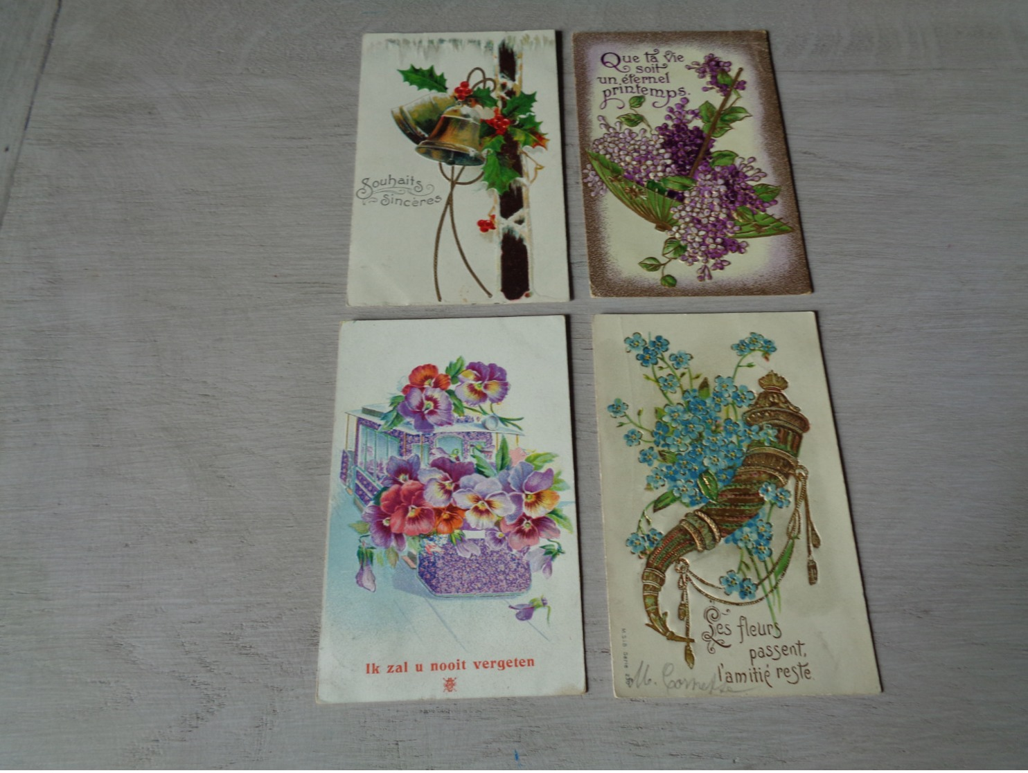 Beau lot de 60 cartes postales de fantaisie gaufrées  gaufrée       Mooi lot van 60 postkaarten van fantasie reliëf