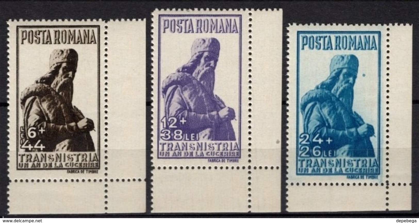 Romania - 1942, Transnistria - Miron Costin (Mi.752-754) MNH. - Nuevos