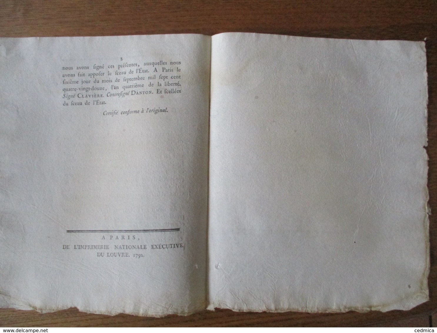 LOI DU PREMIER SEPTEMBRE 1792 RELATIVE AUX TITRES DE CREANCE INSCRITS SUR REGISTRE DE DECHEANCE - Décrets & Lois