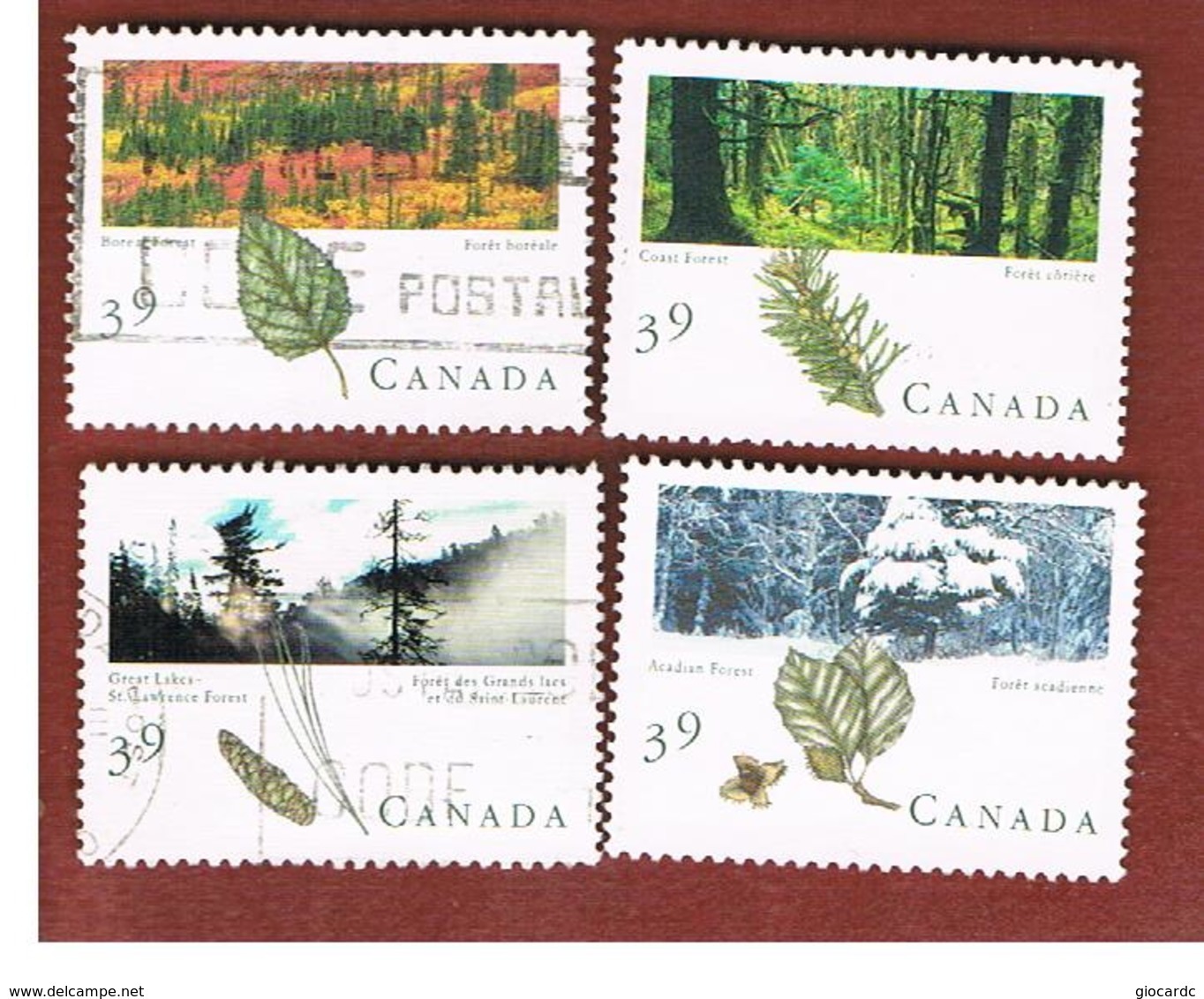 CANADA - SG 1394.1397 - 1990  CANADIAN FORESTS: COMPLET SET OF 4      -  USED - Usati