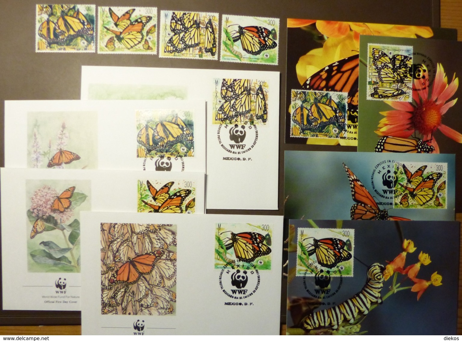 MEXIQUE  MEXICO 1988 Y&T 1257 à 1260 Monarch Butterfly Monarque Maxi Card FDC MNH ** #cover 4940 - Collections, Lots & Séries