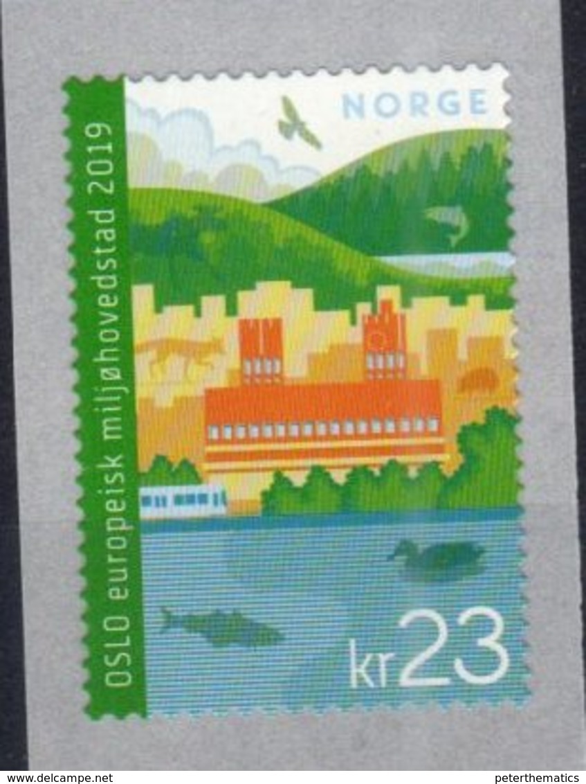 NORWAY, 2019, MNH, OSLO GREEN CAPITAL, BIRDS, FISH, MOUNTAINS, 1v - Environment & Climate Protection