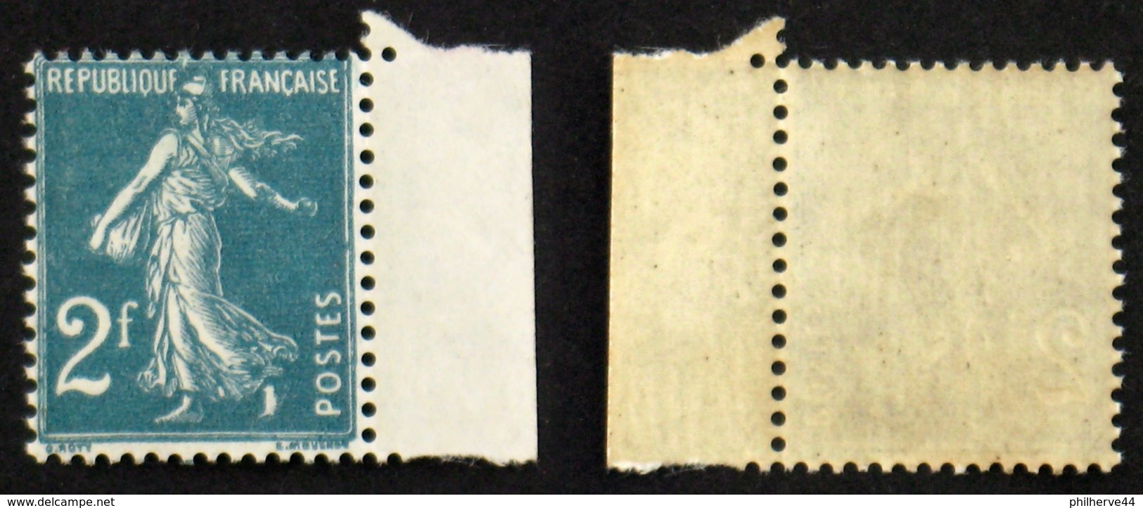 N° 239 2F Vert-bleu SEMEUSE TB Neuf N** Cote 35€ - 1906-38 Semeuse Camée