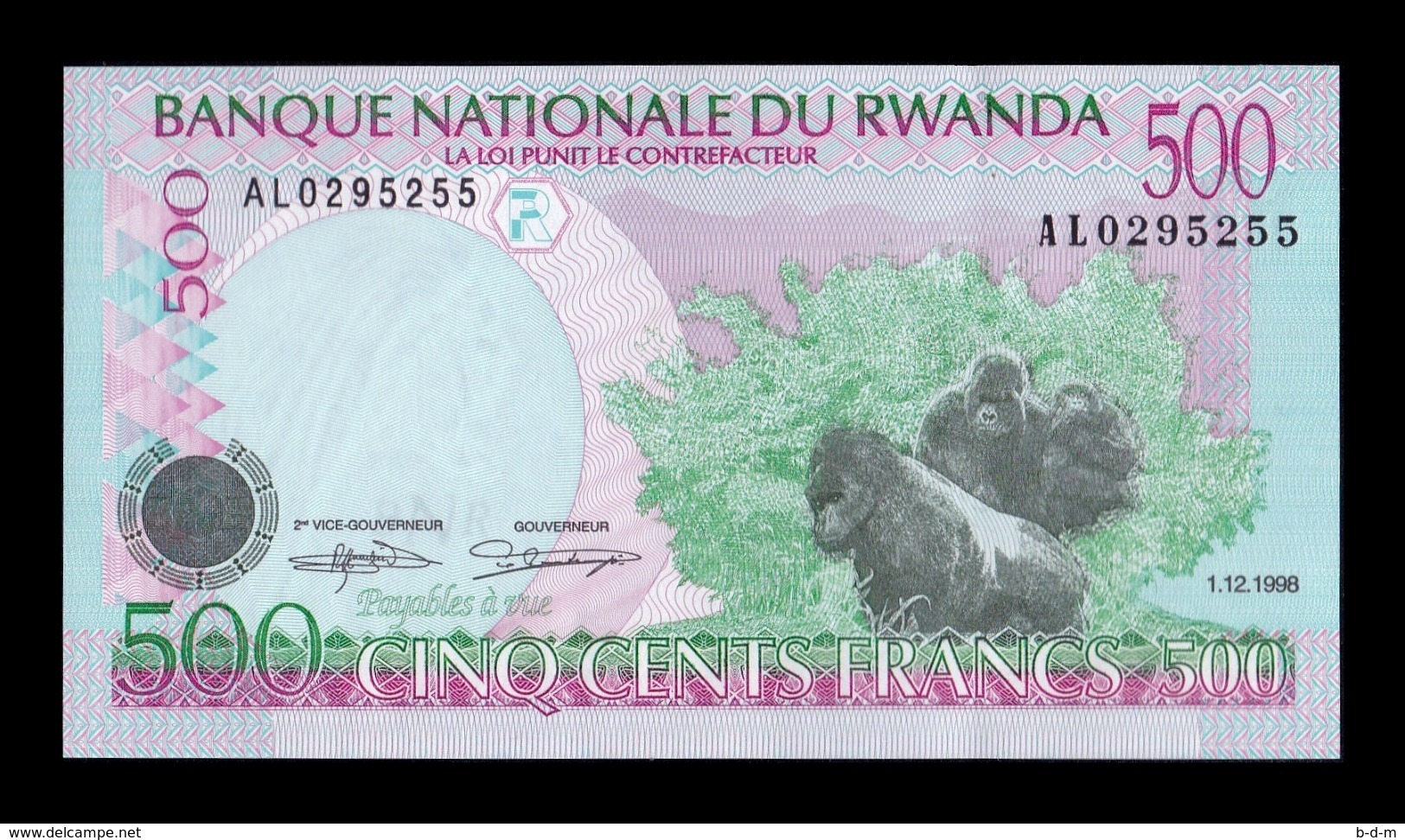 Ruanda Rwanda 500 Francs 1998 Pick 26 SC UNC - Ruanda-Urundi