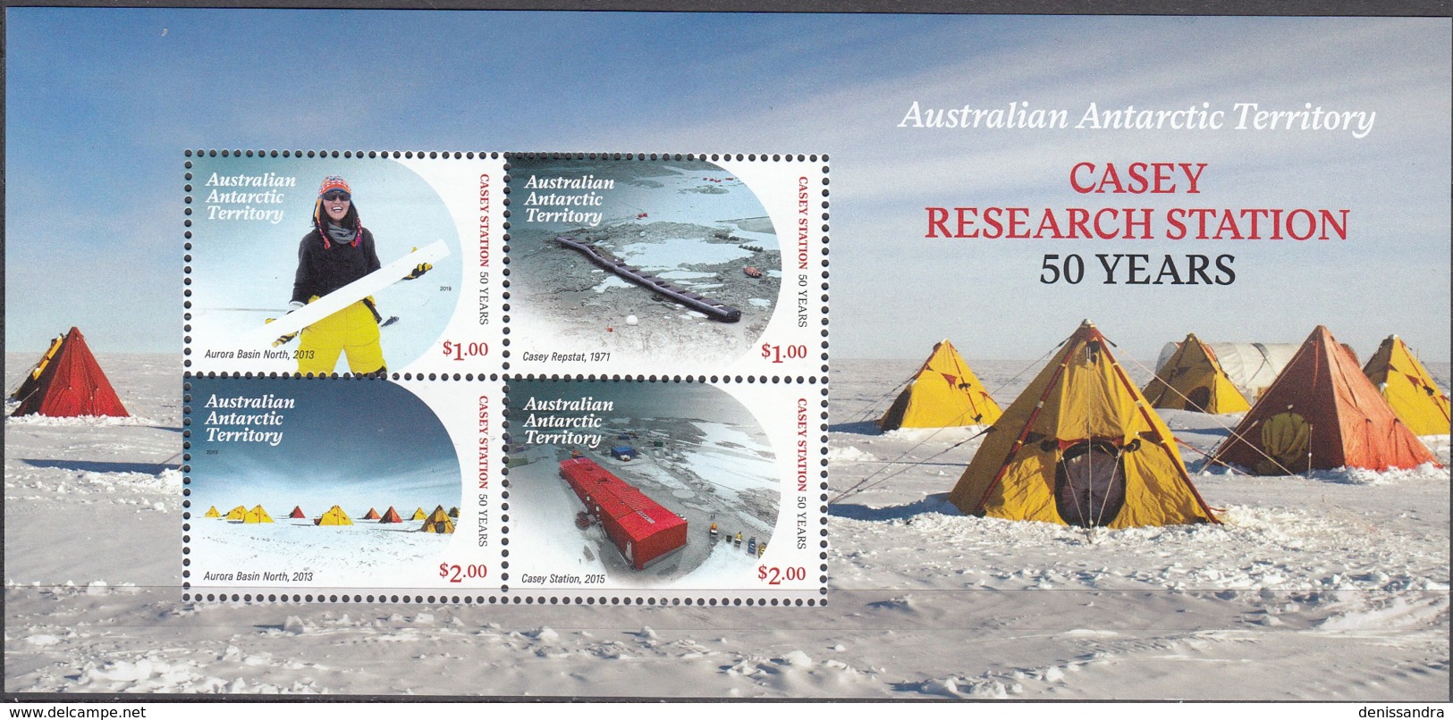 Australian Antarctic Territory 2019 Bloc Feuillet 50 Ans Base Casey Station De Recherche Neuf ** - Neufs