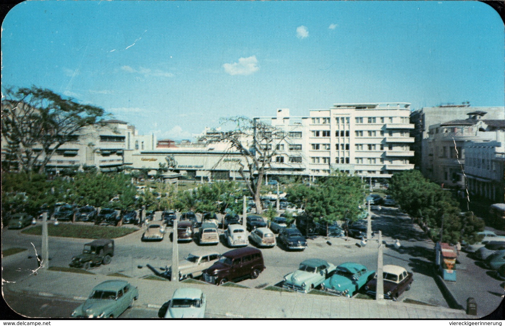 ! Moderne Ansichtskarte San Salvador, Plaza Gerardo Barrios, 1954, Autos, Cars - El Salvador