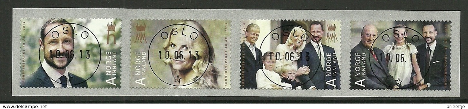 Norway 2013 40th Anniv. Of Prince Haakon Strip Central Cancel Y.T. 1770/1773 (0) - Usati