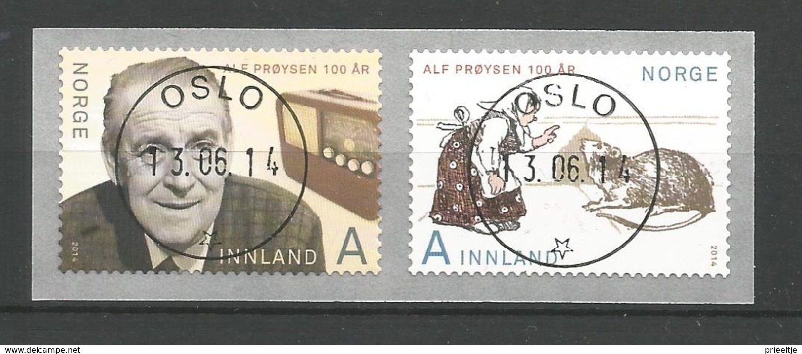 Norway 2014 Alf Proyson Centenary Central Cancel  Y.T. 1806/1807 (0) - Gebraucht