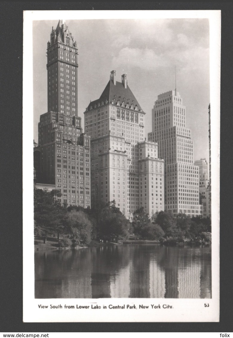 New York City - View South From Lower Lake In Central Park - Actual Photograph - Central Park