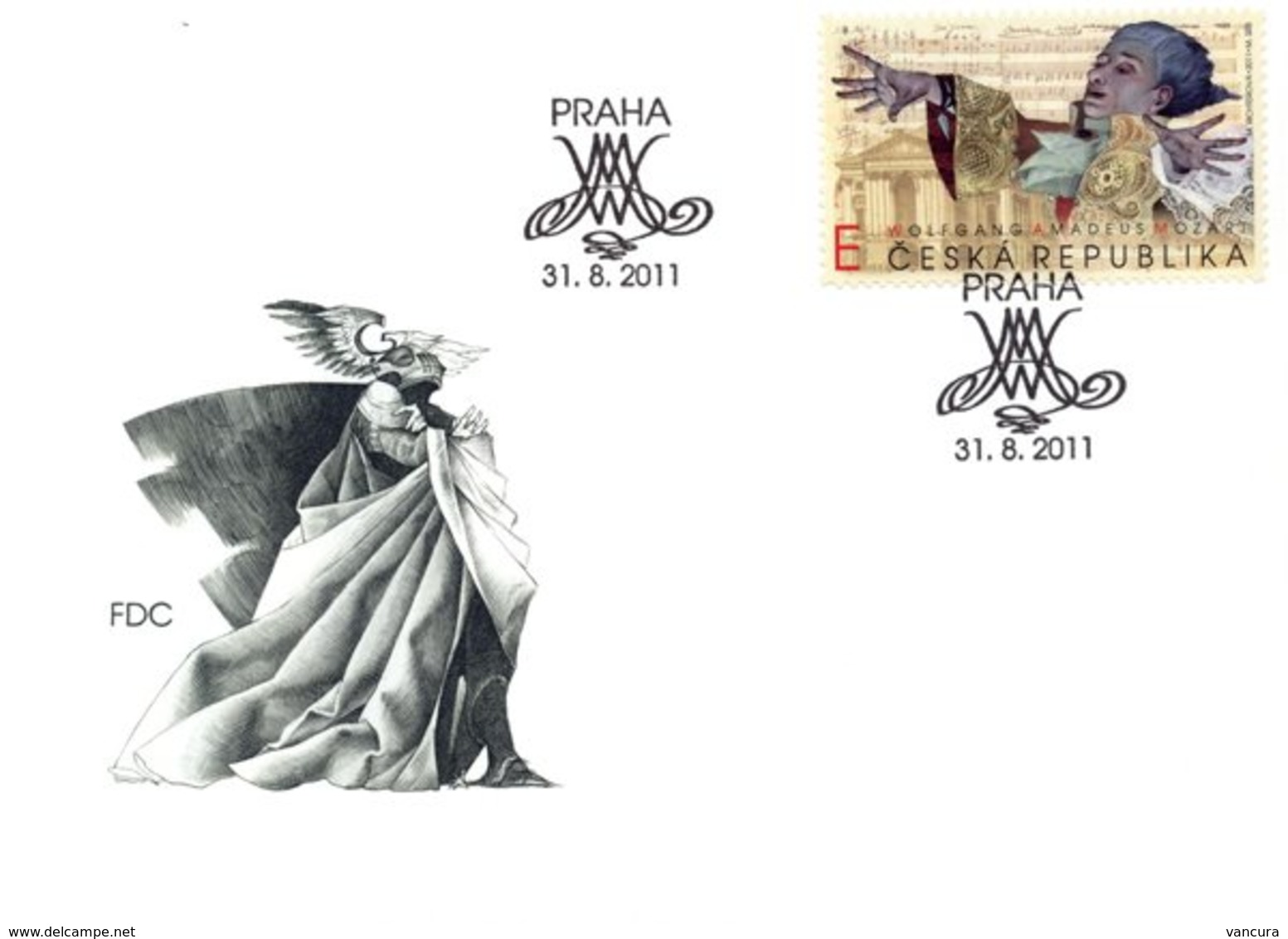 FDC 695 Czech Republic Mozart Anniversary 2011 - Musik