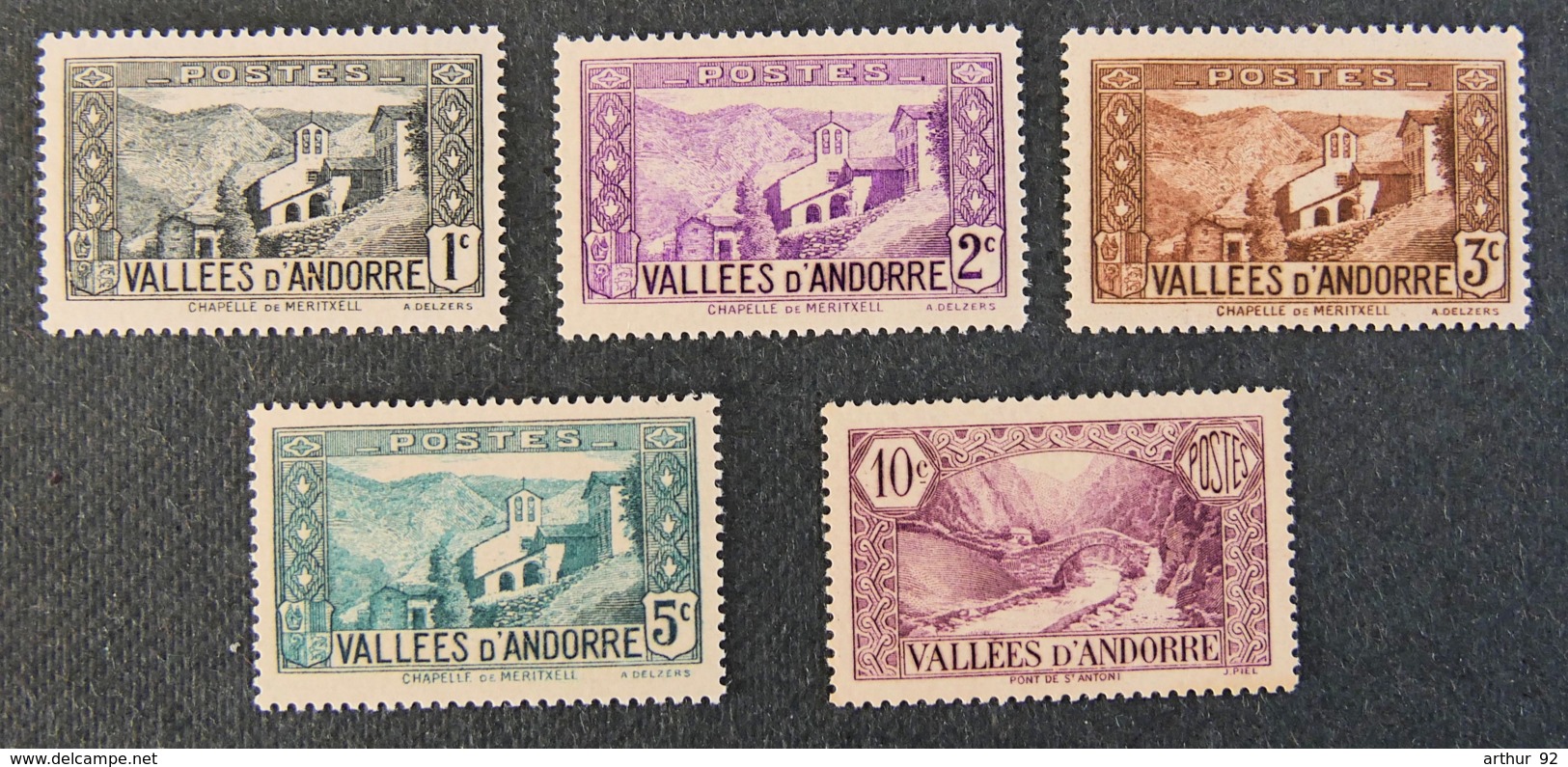 ANDORRE FRANCAIS - 1932 - YT 24 à 28 ** - Chapelle Meritxell Et Pont San Antoni - Neufs