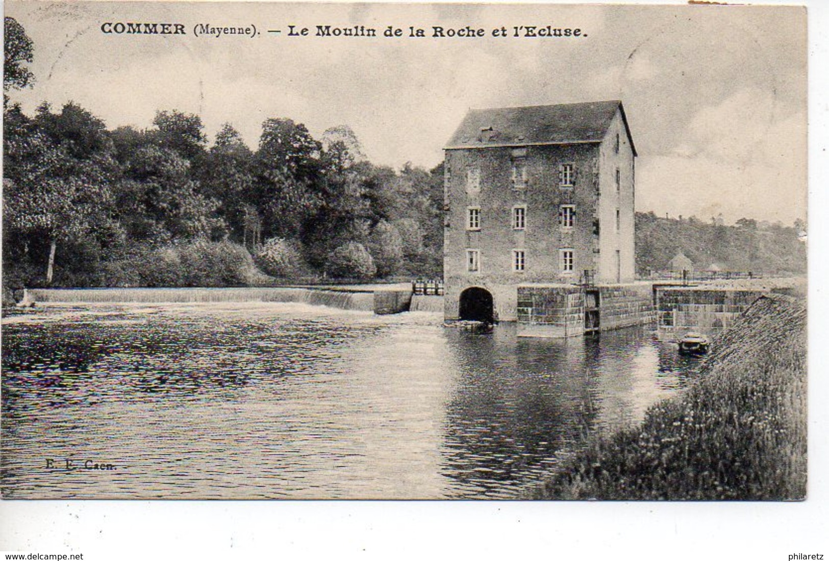 Commer : Le Moulin De La Roche Et L'écluse - Oblitération, Marcophilie De La Mayenne (CaD Double Cercle Perlé) - Autres & Non Classés