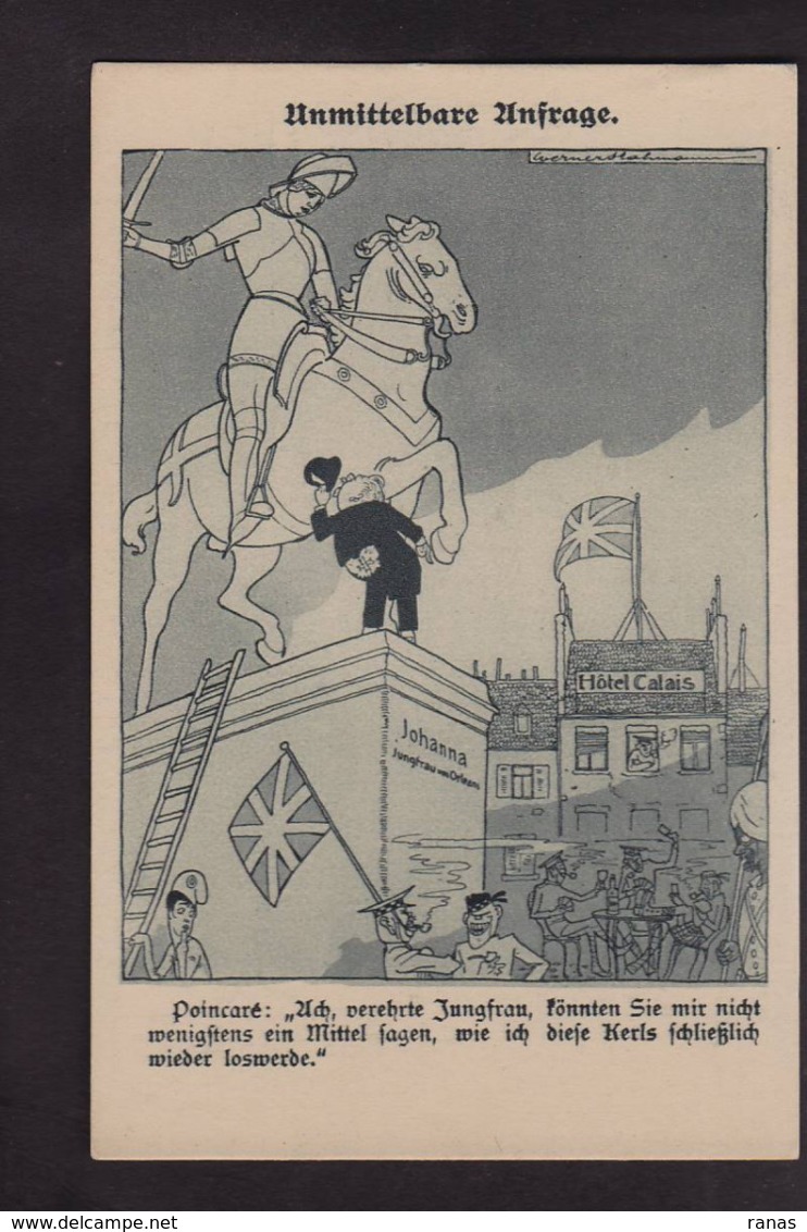 CPA Allemagne Germany Patriotique Caricature Satirique Kaiser Non Circulé Jeu De Cartes Jeanne D'Arc - Guerre 1914-18