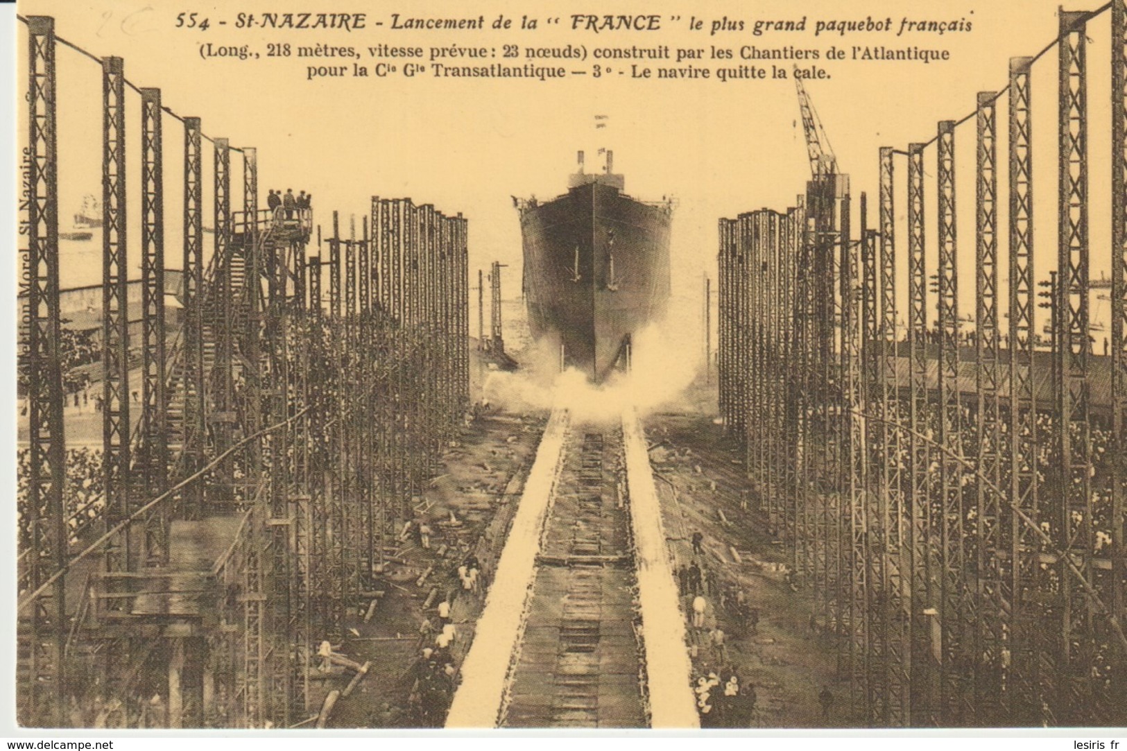 CP -  ST NAZAIRE - LANCEMENT DE LA FRANCE LE PLUS GRAND PAQUEBOT FRANÇAIS -- REPRODUCTIONS - 628 - CECODI - C’ÉTAIT LA F - Saint Nazaire