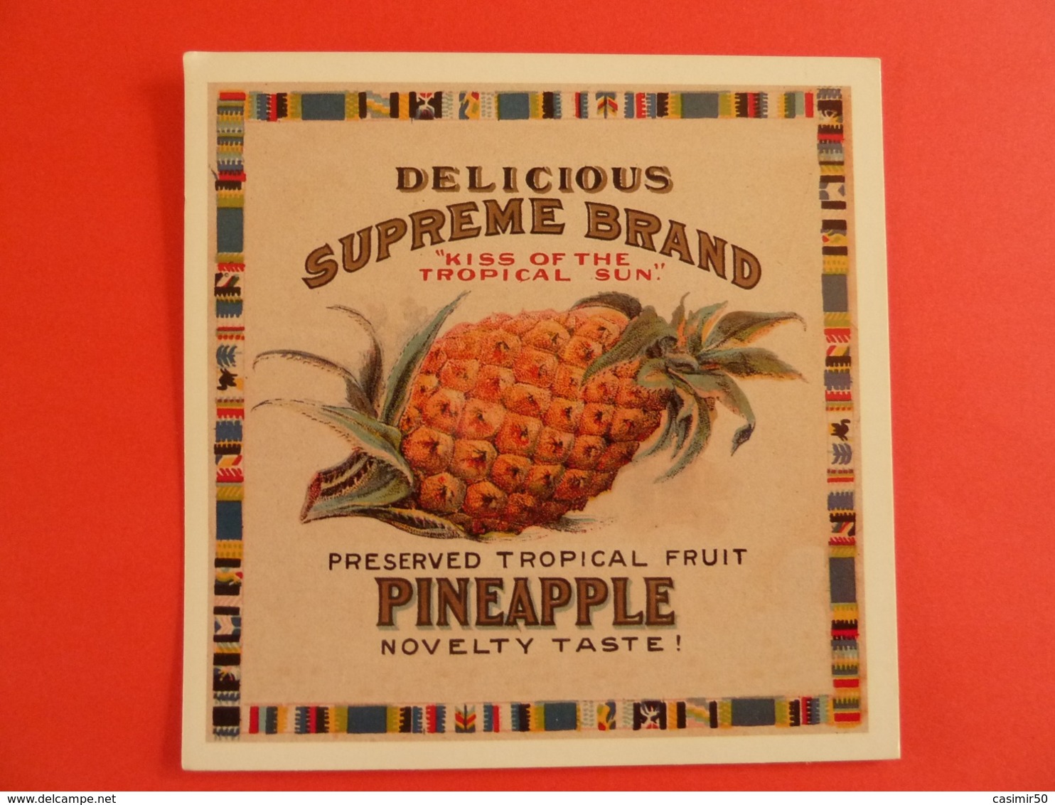 PINEAPPLE SUPREME BRAND - Werbepostkarten