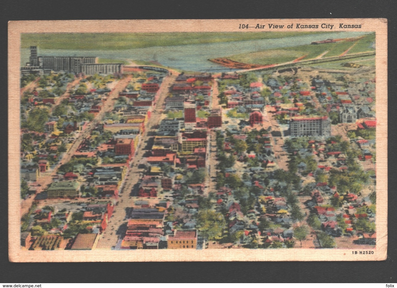 Kansas - Air View Of Kansas City - 1952 - Linen - Kansas City – Kansas