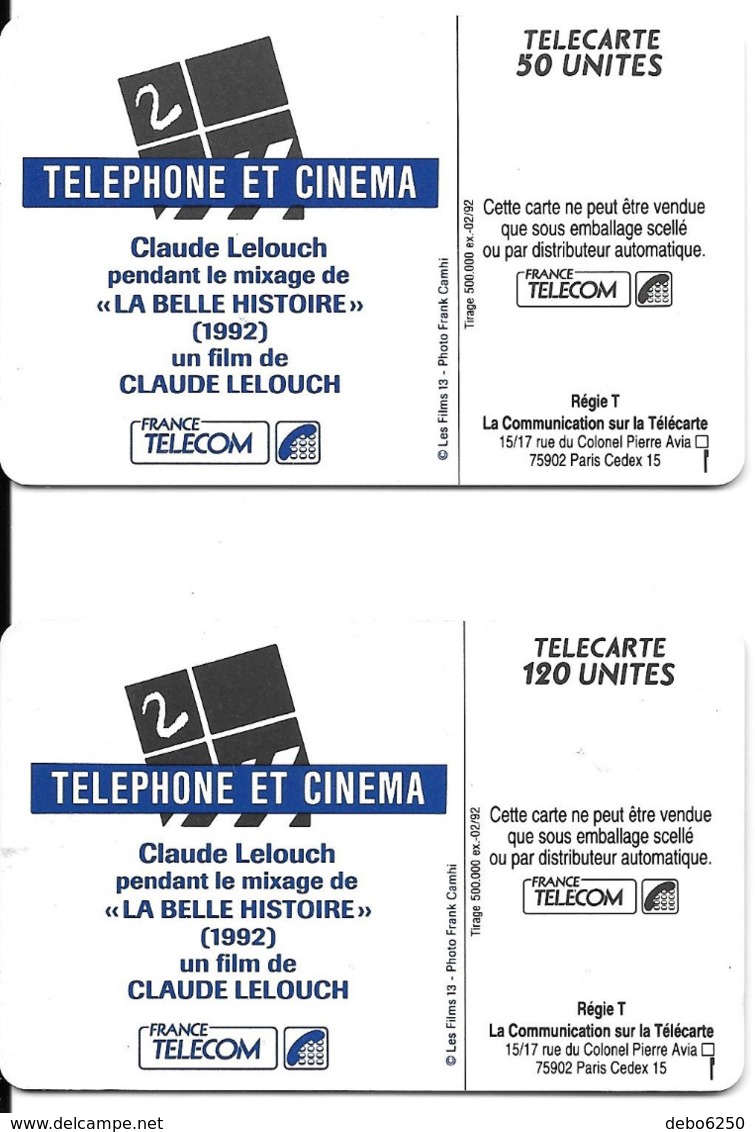 2 Télécartes Claude LELOUCH 50 Et 120 U 1992 - Zonder Classificatie