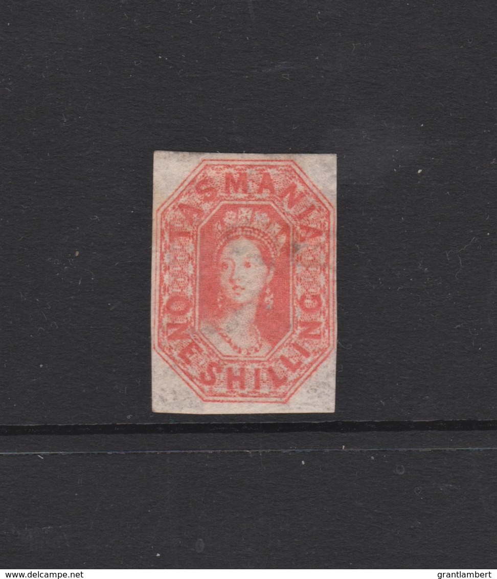 Tasmania 1858 1/- Vermillion Imperf MH  SG 41 - Mint Stamps