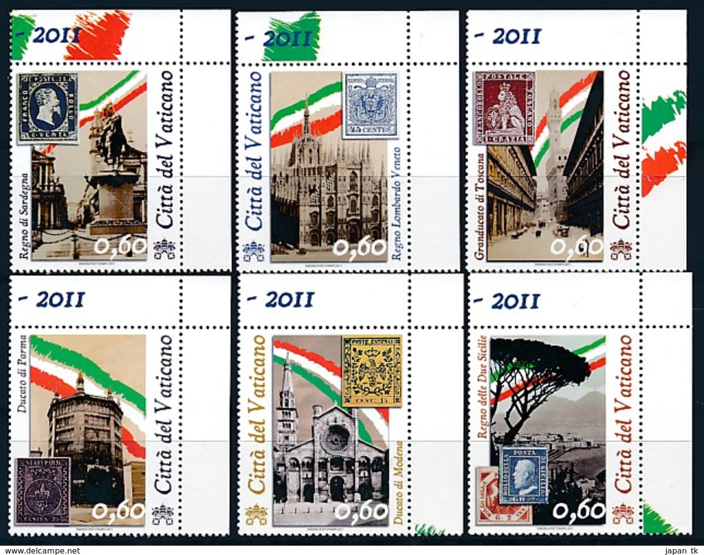 VATIKAN Mi. Nr. 1690-1695 150 Jahre Einheit Italiens - MNH - Vatikanstadt