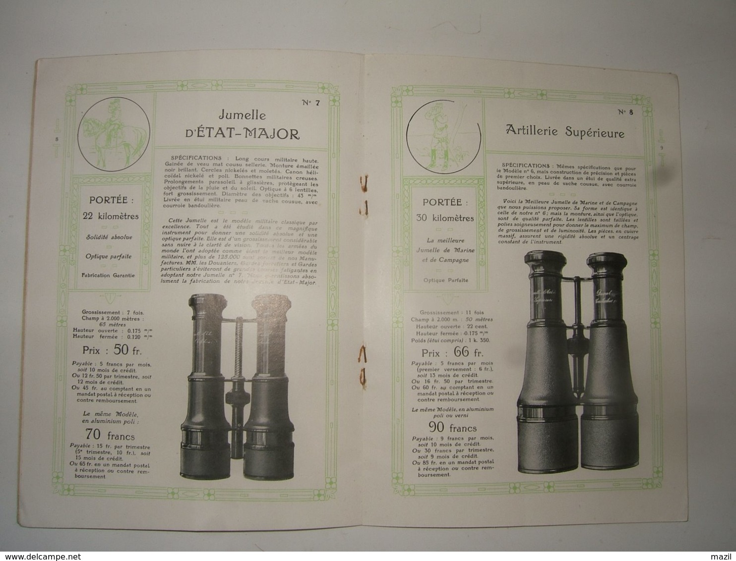 Catalogue Jumelles Militaires Duval Ainé Annecy - Optics