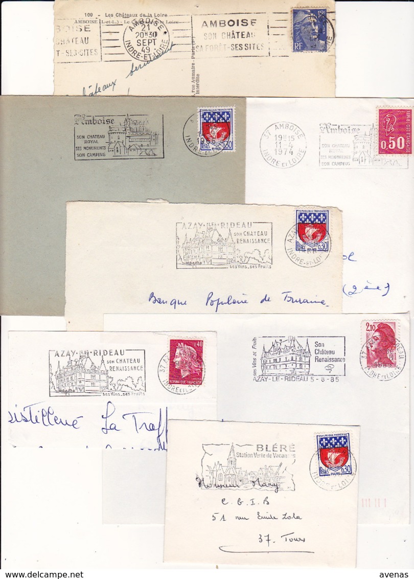 Lot Département 37 INDRE ET LOIRE : 52 Lettres Diverses Dont TOURS ( TàD Manuel RBV, TOSHIBA MEGRAS SECAP...) - 1961-....