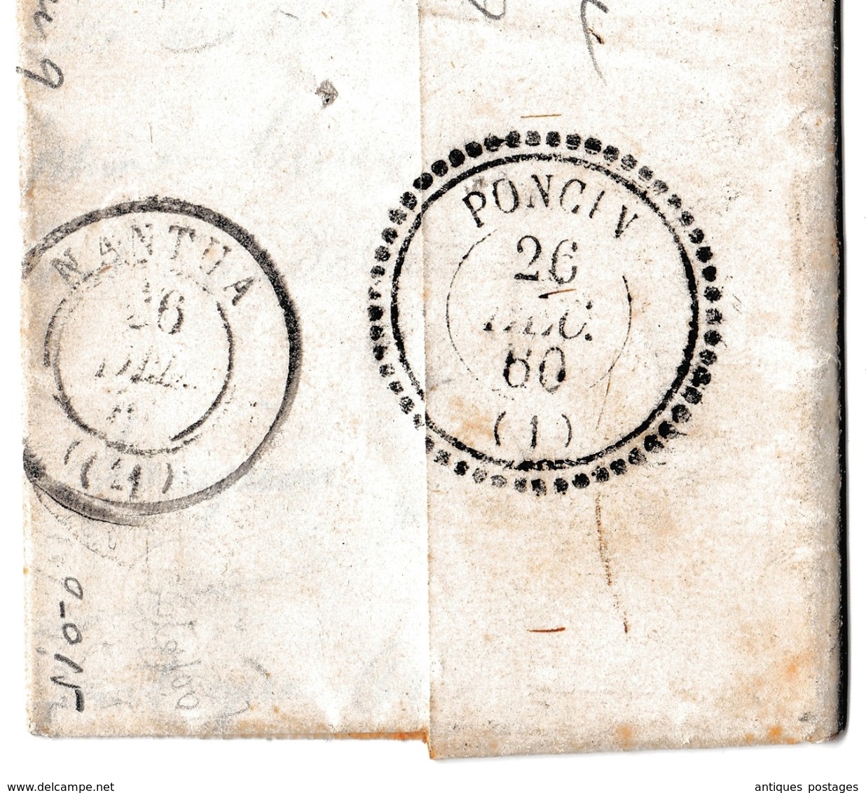 Lettre 1860 Poncin Ain Nantua Dupunat Avoué - 1853-1860 Napoléon III