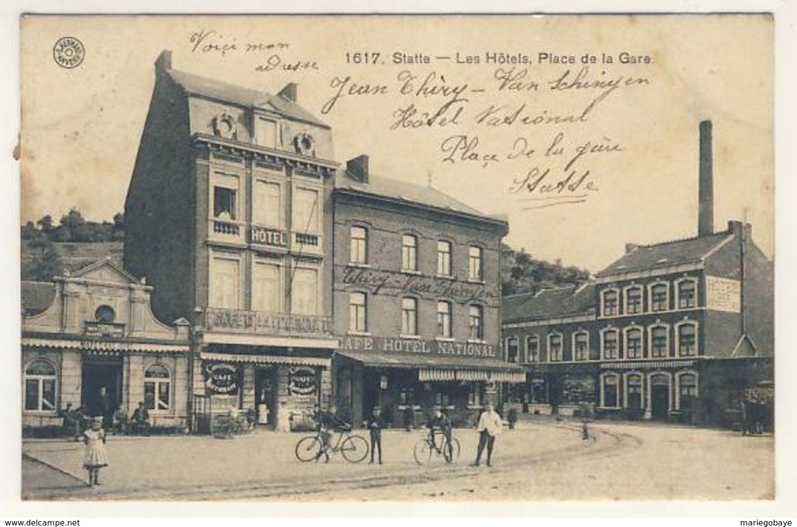 CPA HUY Statte Place De La Gare 1908 - Huy