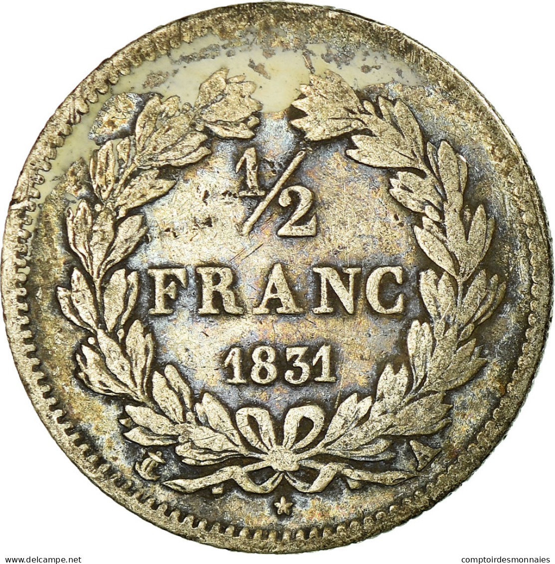 Monnaie, France, Louis-Philippe, 1/2 Franc, 1831, Paris, TB, Argent - G. 50 Centimes