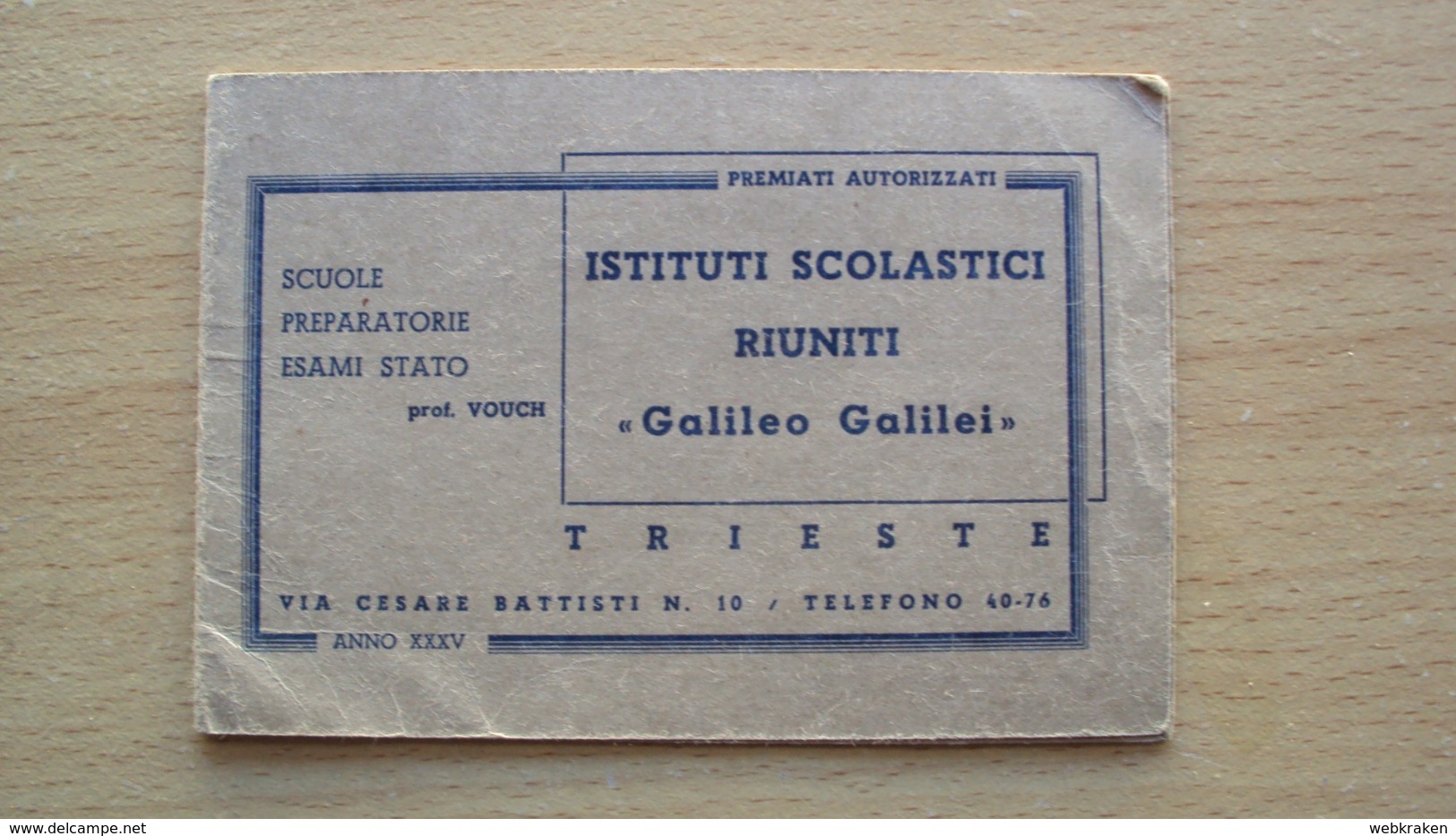 CALENDARIETTO ANNO 1936 ISTITUTI SCOLASTICI RIUNITI GALILEO GALILEI TRIESTE (s.c. 1) - Autres & Non Classés